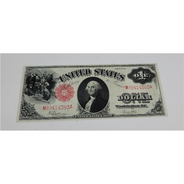 $1 1917 Red Seal Sawhorse Mule Note Bill