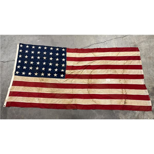 Very Nice WW2 WWII Stained Field Used 48 Star Flag