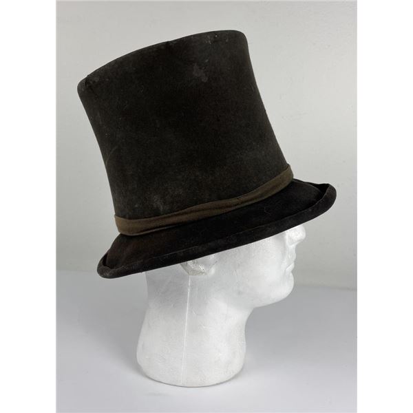 Antique Stovepipe Beaver Felt Top Hat