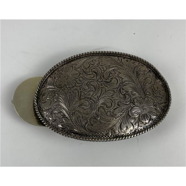 Vintage Sterling Silver Mexico Cowboy Belt Buckle