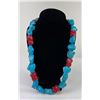 Image 1 : Navajo Turquoise Nugget and Coral Necklace