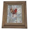 Image 1 : Krista Eaton Cozy Cardinals Oil on Canvas