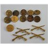 Image 1 : Lot of Post WW1 Gilt Collar Discs Insignia