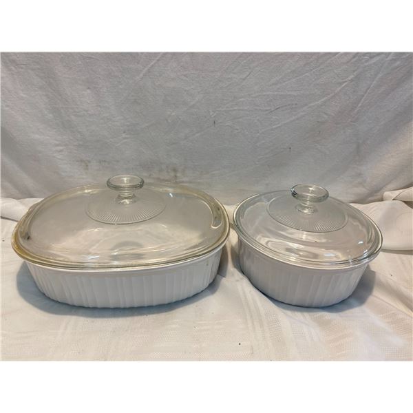 2 lidded corning ware