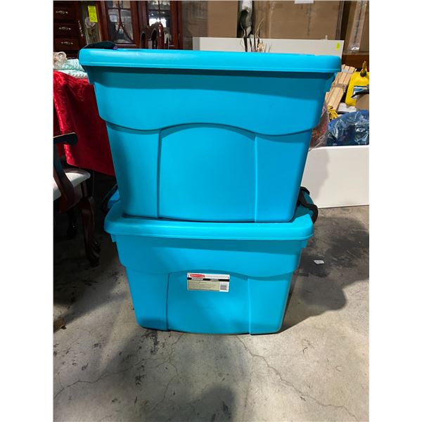 2 Rubbermaid bins with lids