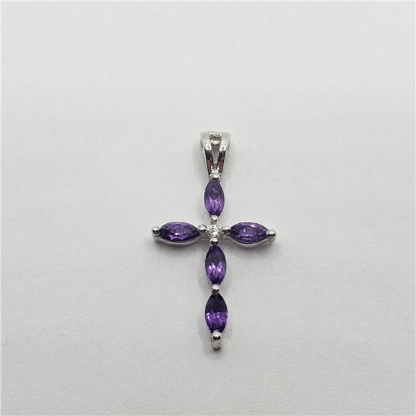 Rhodium Plated Amethyst