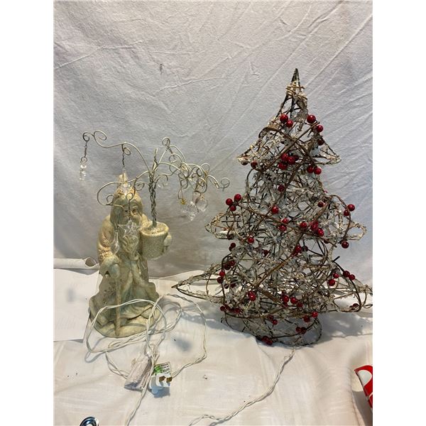 Light up tree and Santa