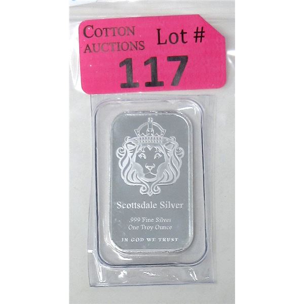 1 Oz. Scottsdale Lion .999 Silver Bar