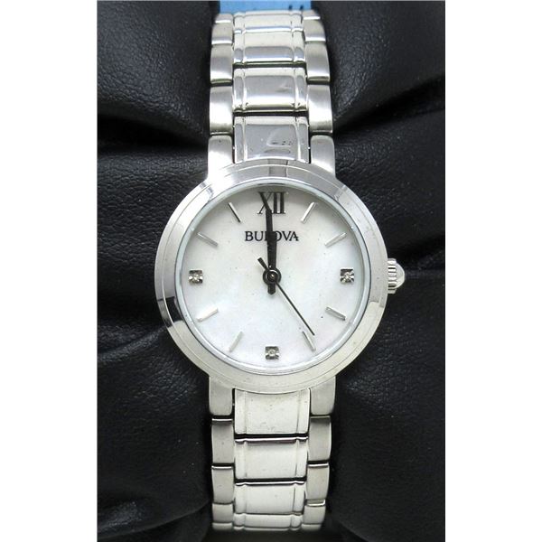 New Bulova Women's 3 Diamond Dial Watch