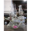 Image 1 : 3 Vintage Glass Oil Lamps