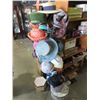 Image 1 : 5 Foot Tall Metal Hat Stand and Contents