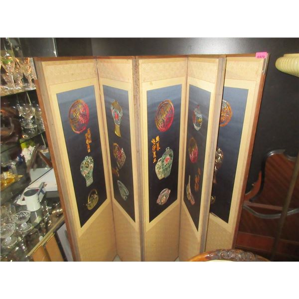 66  Tall Wood Framed 6 Panel Screen