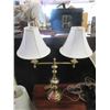 Image 1 : Double Shade Brass Table Lamp
