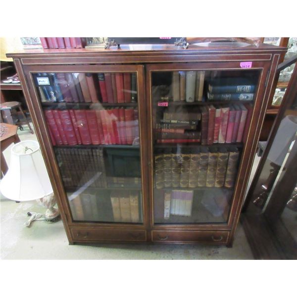 Victorian Mahogany Bookcase with 2 Drawers