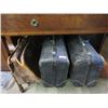 Image 1 : 3 Vintage Leather Suitcases