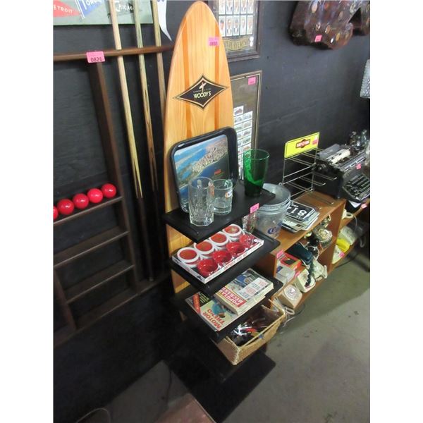 Surfboard Shaped Retail Display Rack