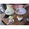 Image 1 : 2 Vintage Hand Painted Glass Table Lamps