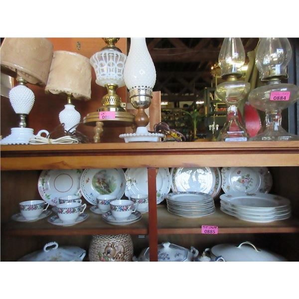 Shelf Lot of Assorted China Pieces