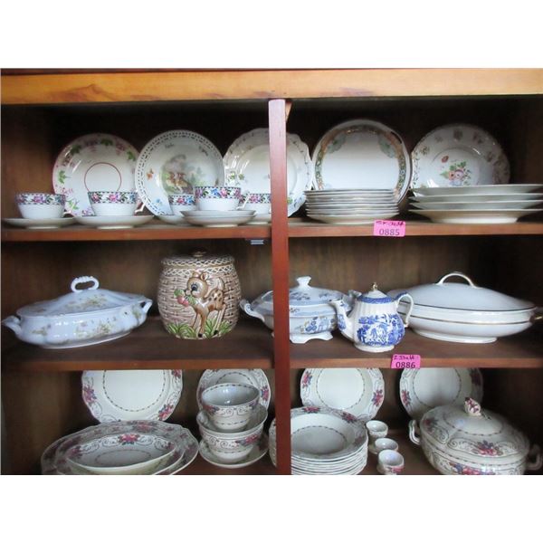 Shelf Lot of Assorted China Pieces