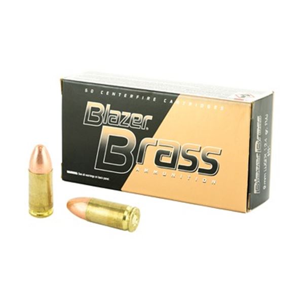 BLAZER BRASS 9MM 124 FMJ - 50 Rds
