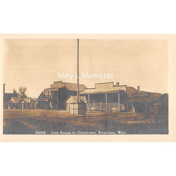 Evanston, Wyoming Joss House in Chinatown Real Photo Postcard