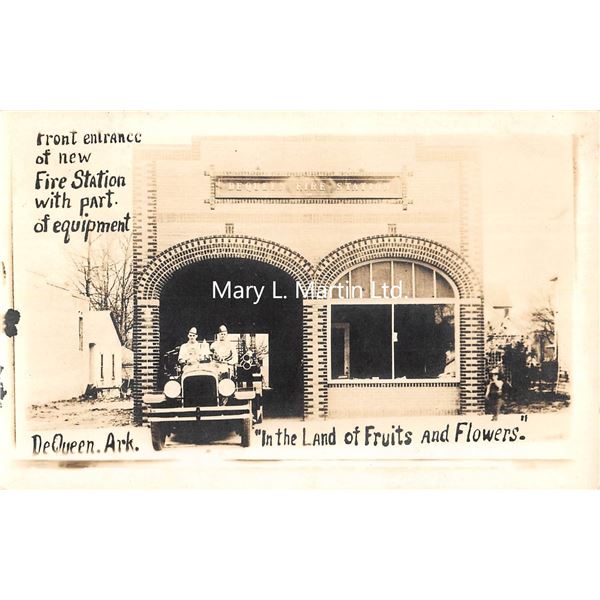 Dequeen, Arkansas Fire Station & Equipment Real Photo Postcard