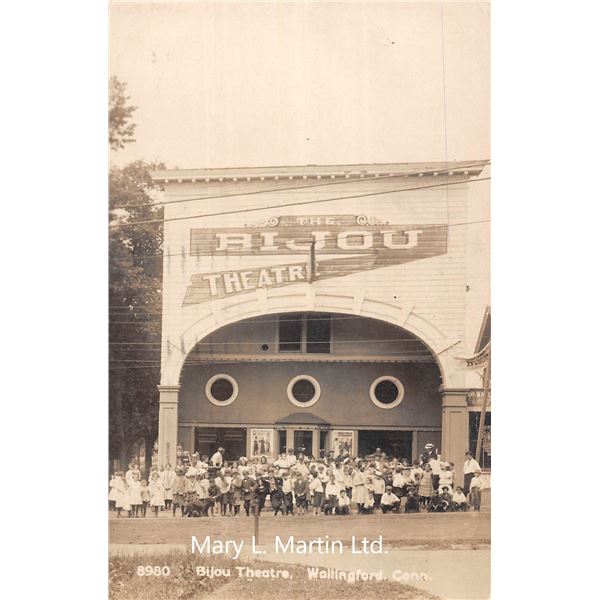 Wallingford, Connecticut Bijou Theatre Front Real Photo Postcard