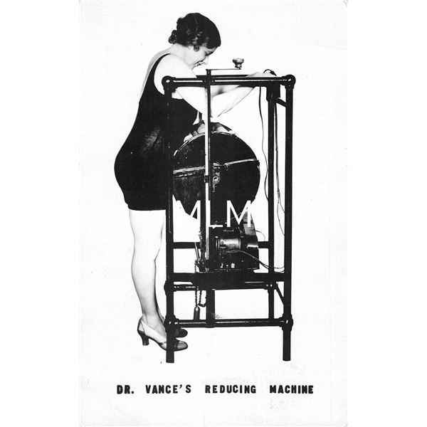 Dr. Vance's Reducing Machine Advertising Ladies Weightloss Real Photo Postcard