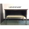Image 2 : 2 LEVEL MOBILE SHELF/WORK TABLE 36" L X 18" D X 26"H