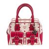 Image 1 : MCM Pink  White Visetos Coated Canvas  Leather Satchel Bag
