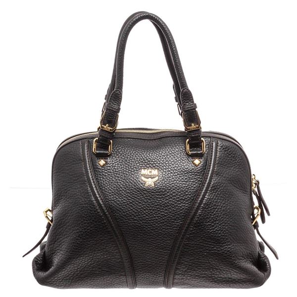 MCM Black Leather Medium Milla Tote Bag