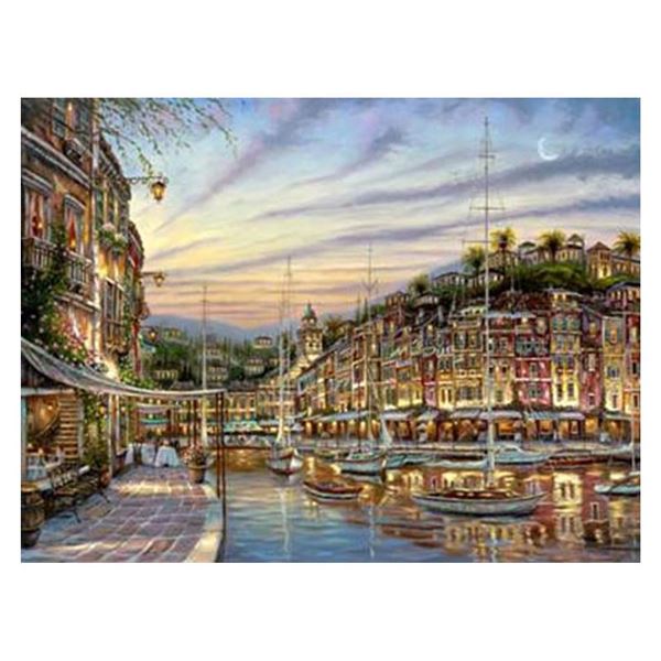Robert Finale, "Portofino Villas" Hand Signed, Artist Embellished Limited Editio