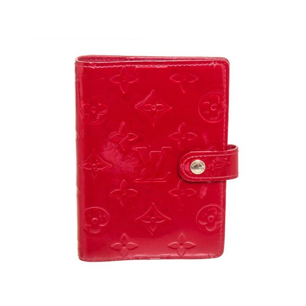 Louis Vuitton Red Vernis Leather Agenda PM Wallet