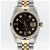 Image 2 : Rolex Mens 2 Tone Brown Diamond & Sapphire 36MM Oyster Perpetual Datejust