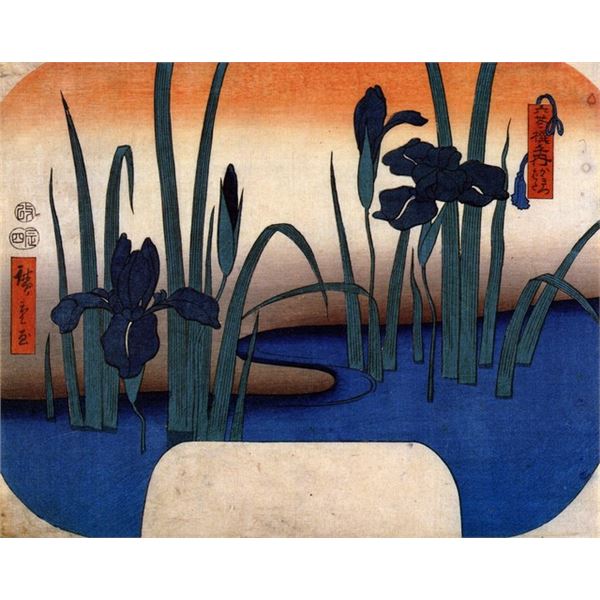 Hiroshige Kingfisher with Lilies