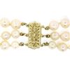 Image 5 : Three Strand Baroque Pearl 14" Choker Necklace w/ 14K Yellow Gold Filigree Clasp