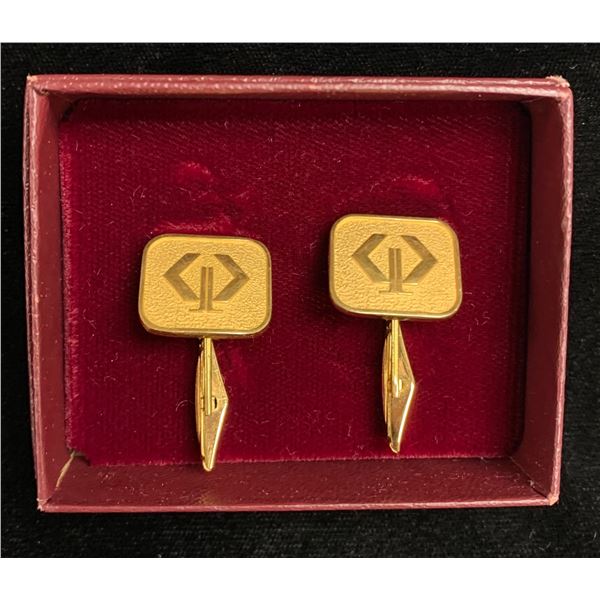 CIBC gold coloured cufflinks