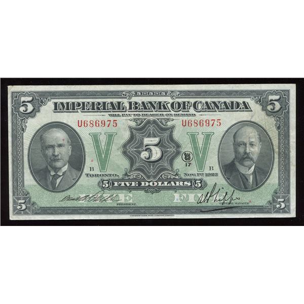 Imperial Bank of Canada, $5 1923