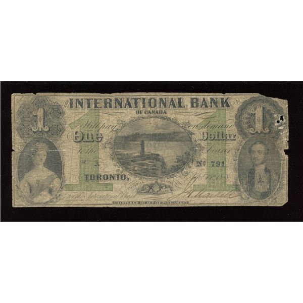 International Bank of Canada $1, 1858