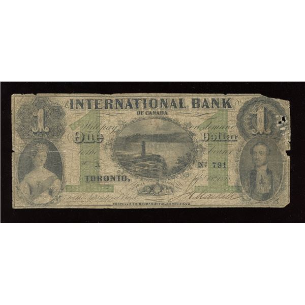 International Bank of Canada $1, 1858