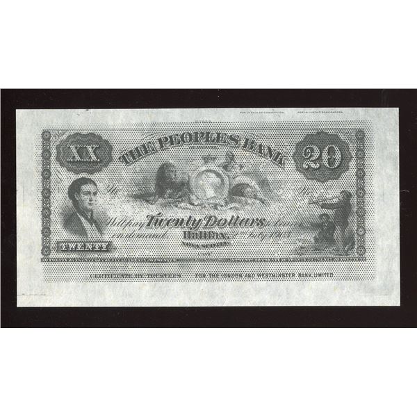 Peoples Bank of Halifax $20, 1903