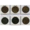 Image 2 : Br. 867, 871, 874.  Lot of six thistle halfpennies.