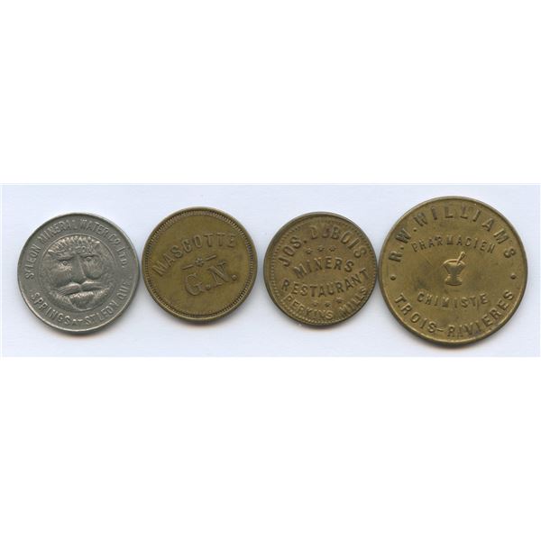 Br. 614, 618, 627, 653.  Group of four Quebec tokens.