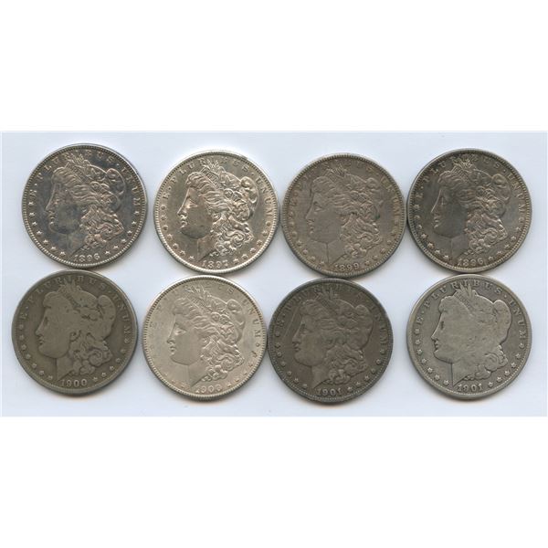 USA Morgan Silver Dollars - Lot of 8