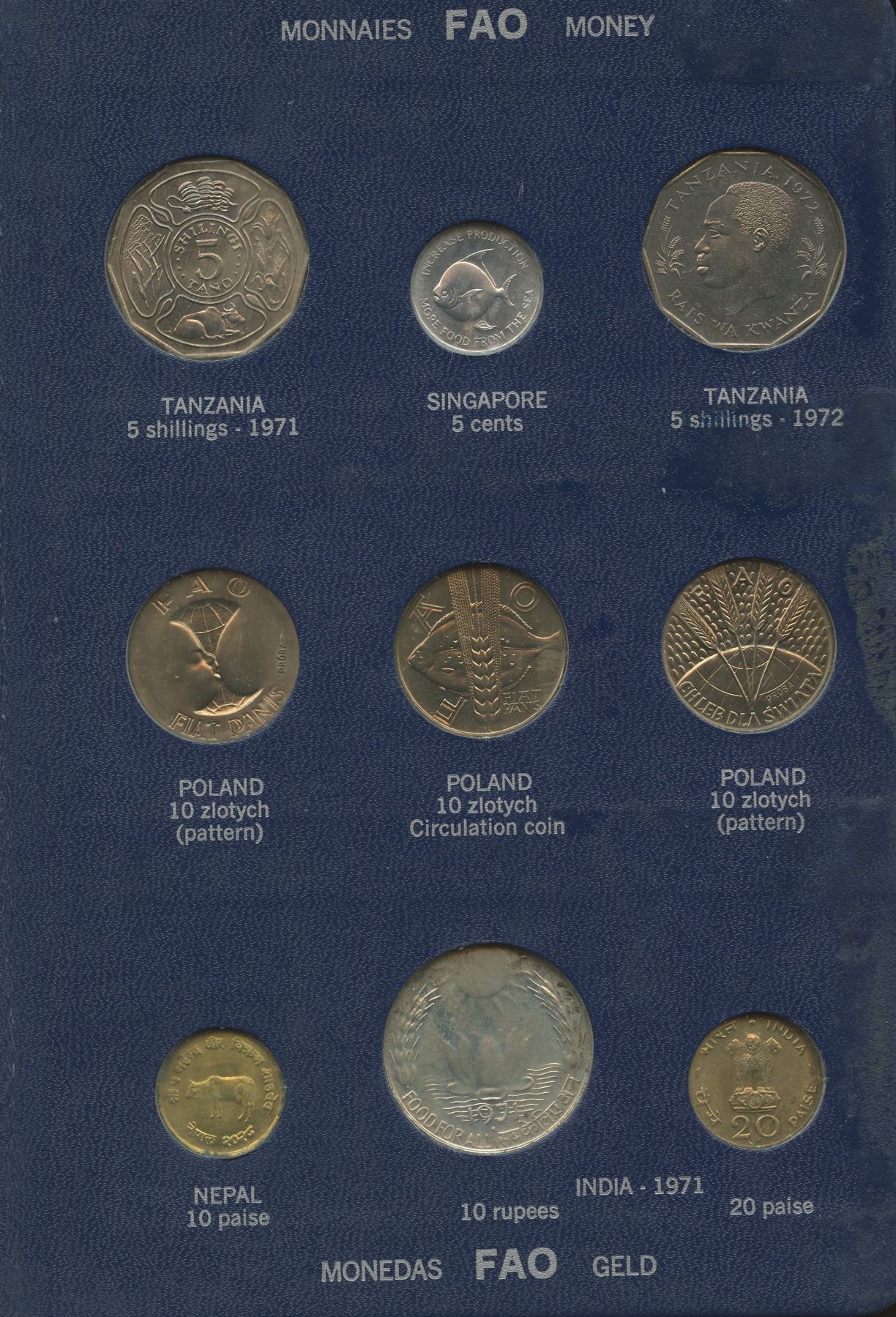 19711973 Complete BLUE FAO World Coin Album W/ Silver/Proof Coins As