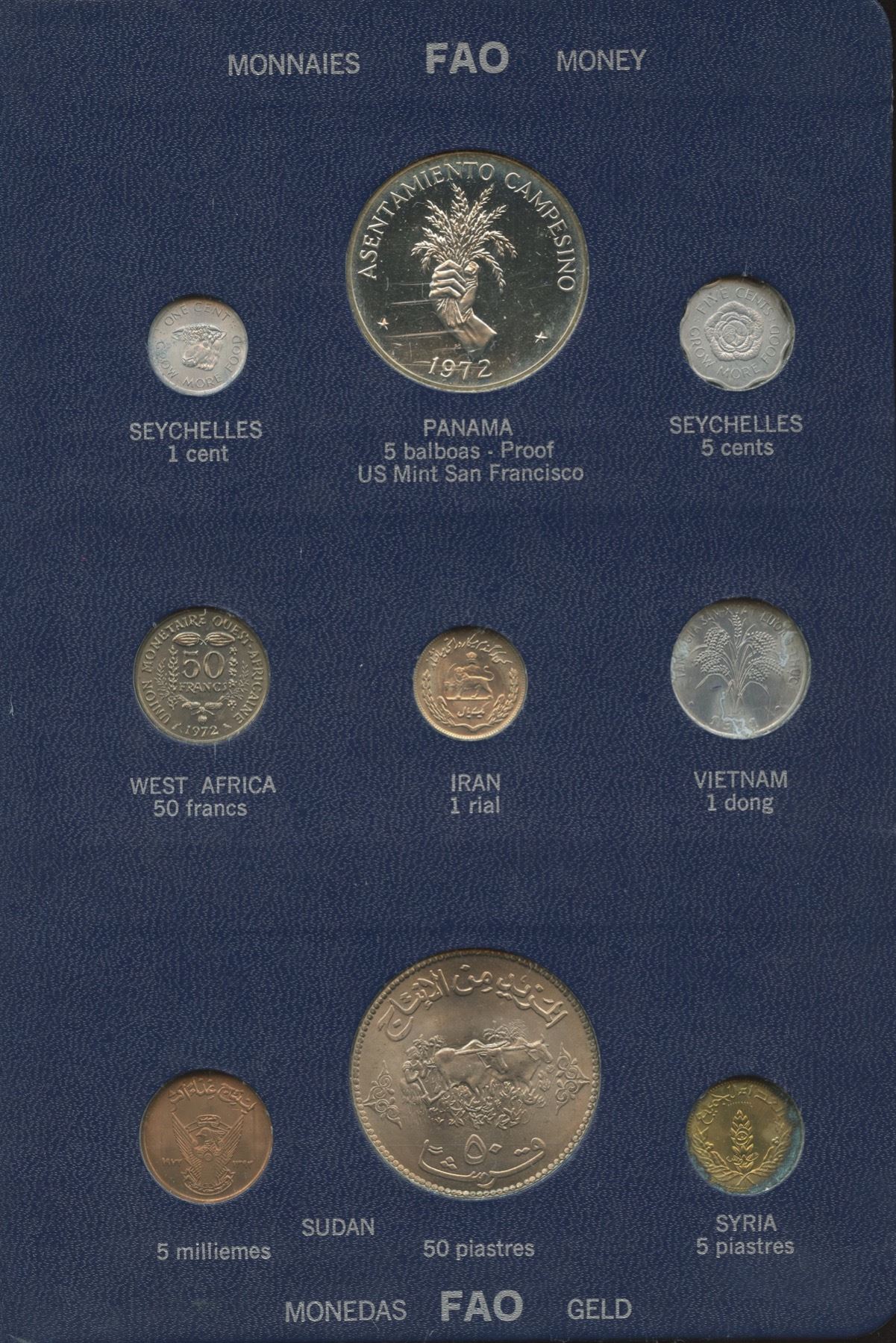 19711973 Complete BLUE FAO World Coin Album W/ Silver/Proof Coins As