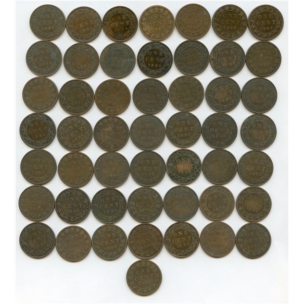 Victoria Large Cents - Lot of 50