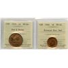 Image 1 : 1918 & 1946 One Cent Pair - ICCS MS-64
