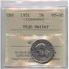 Image 2 : 1951 Five Cents - High Relief