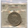 Image 2 : 1947 Fifty Cents - ML CR 7 Rarity